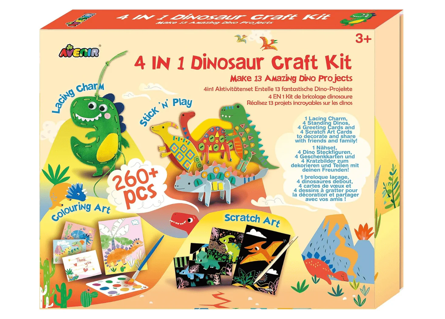 Avenir 4 in1 Dinosaur Craft Kit AVCH221773 - Image 3