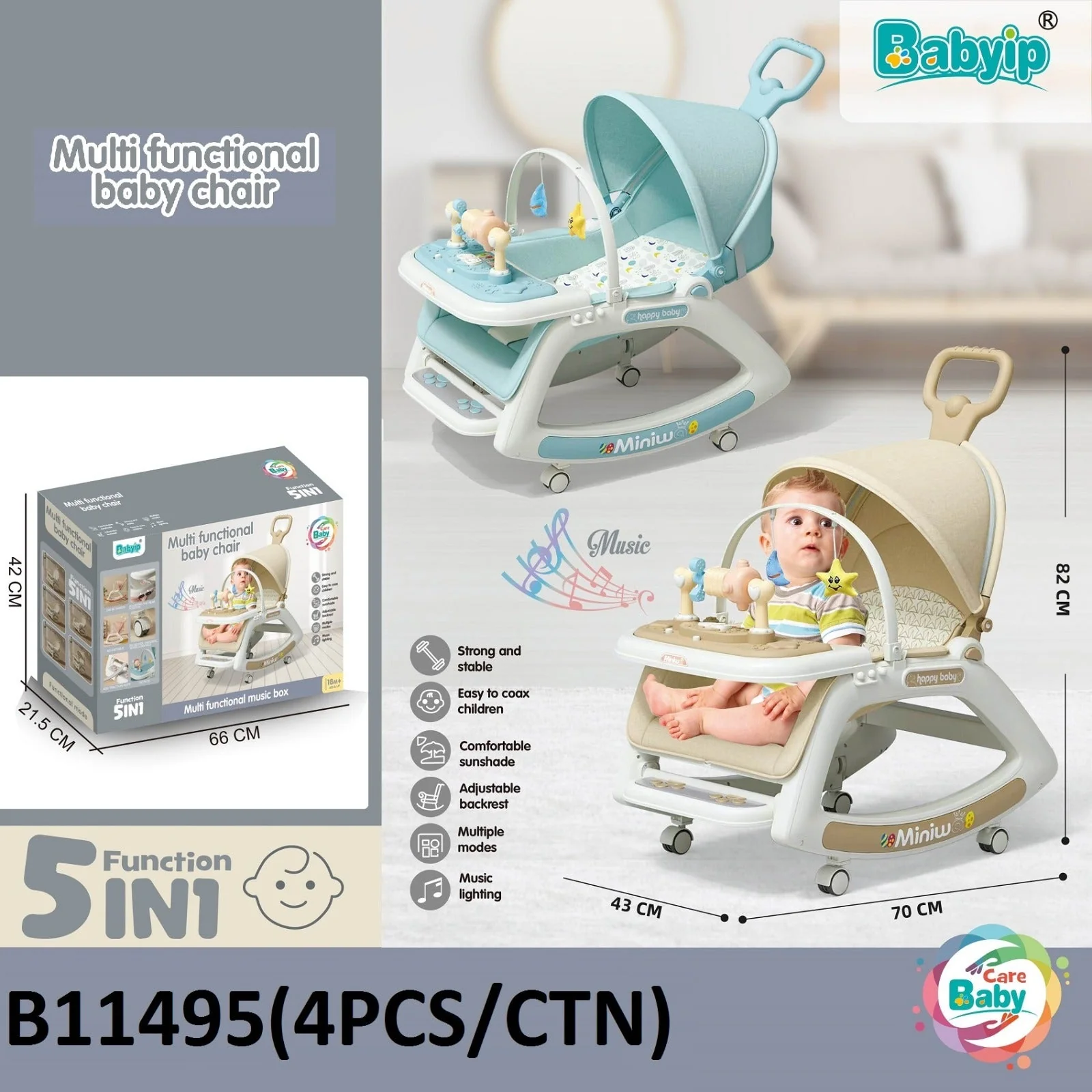 Babyip 5 in 1 Multi Functional Baby Chair B11495