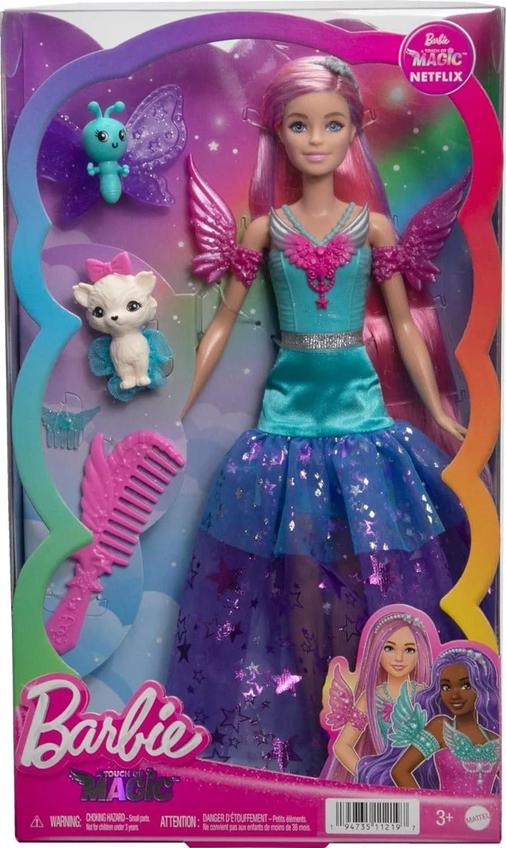 Barbie A Touch of Magic Malibu Doll with Two Fairytale Pets HLC32 - Image 6