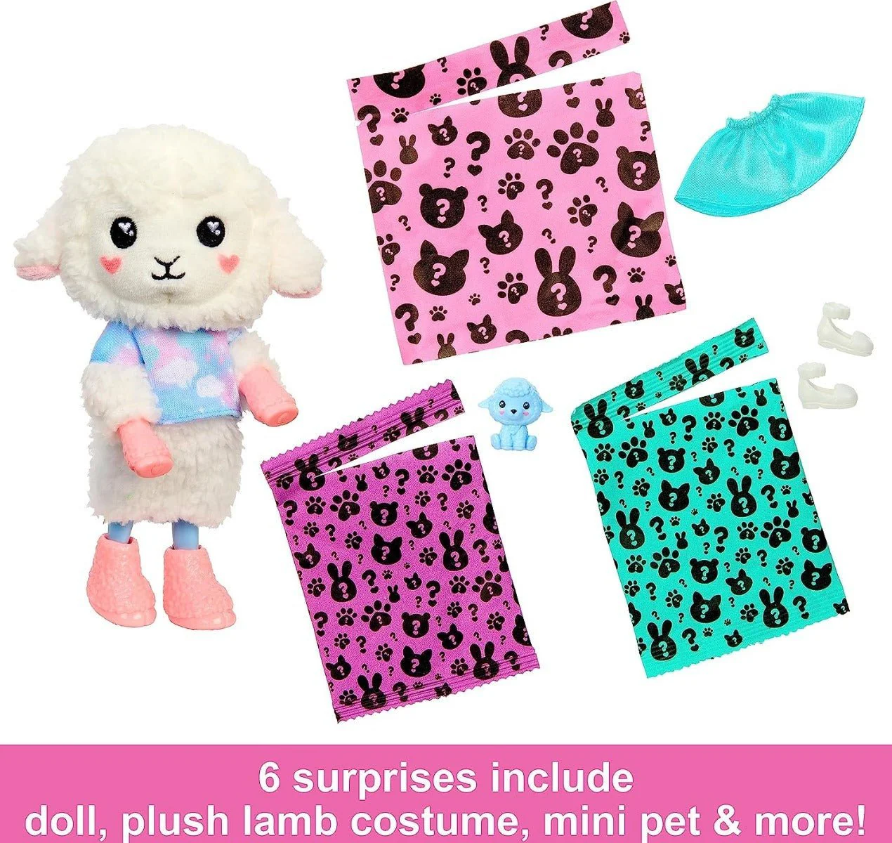 Barbie Chelsea Cutie Reveal Chelsea Cozy Cute Tees Series - Lamb HKR18 - Image 3