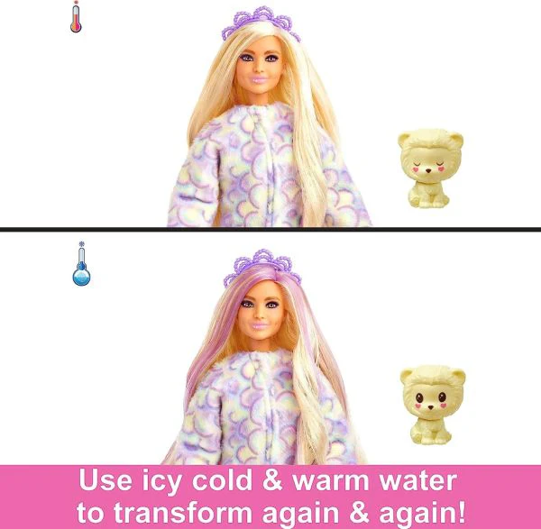 Barbie Cutie Reveal Barbie Cozy Cute Tees Series - Lion HKR06 - Image 4