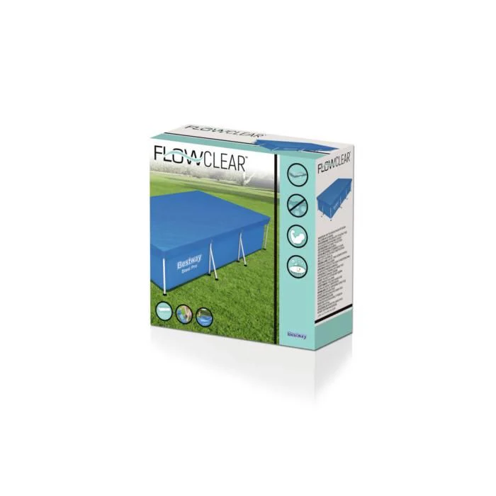 Bestway Flowclear Pro Rectangular Above Ground Swimming Pool Cover Blue 58106 - Image 4