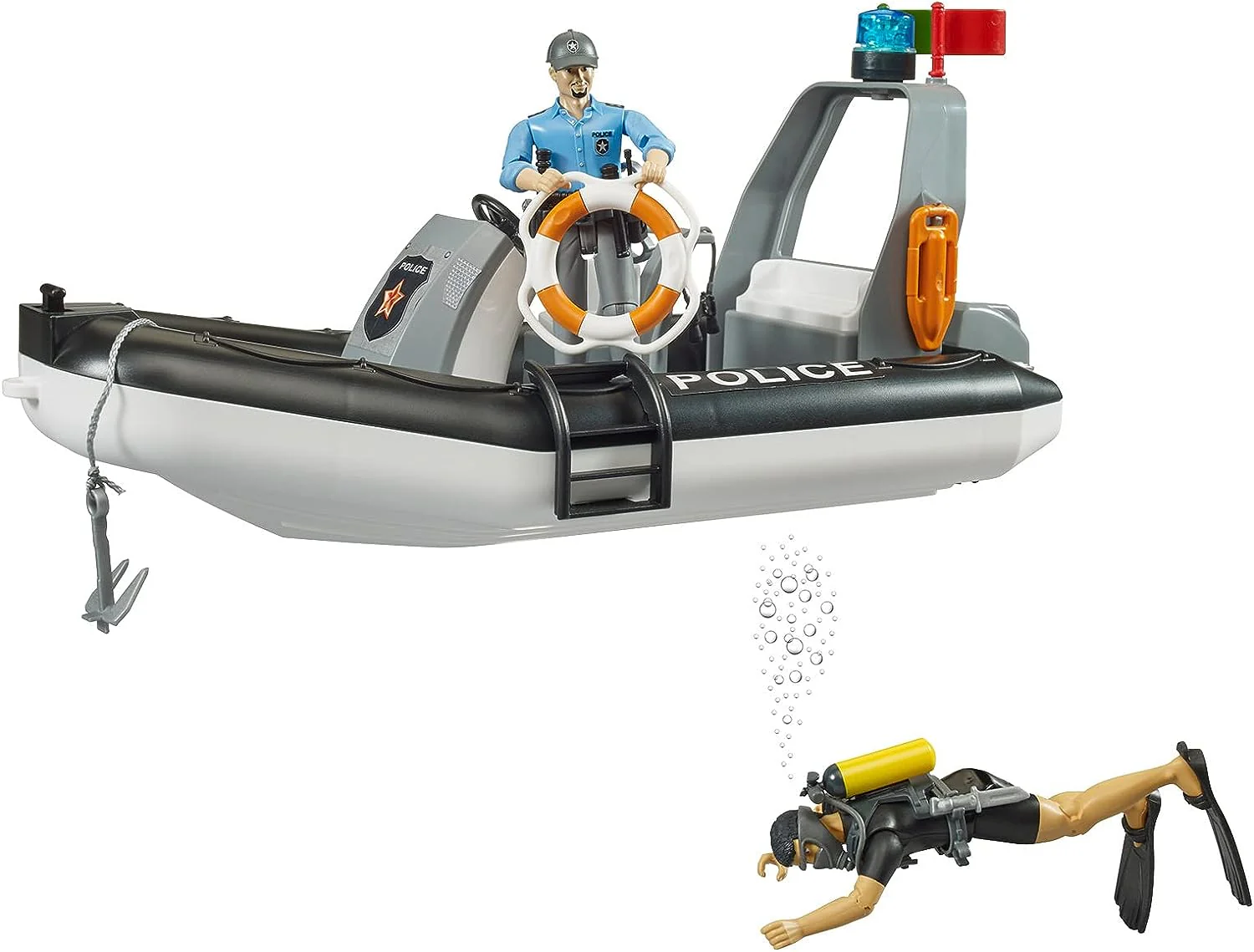 Bruder Police Boat with Rotating Beacon Light 62733 - Image 5