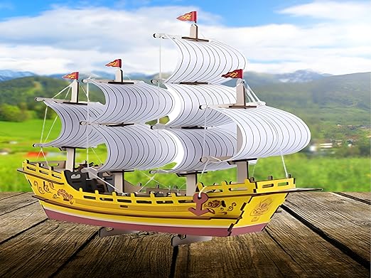 Cocoon 3D Wooden Puzzle Silk Merchant Ship HG-A045 - Image 2