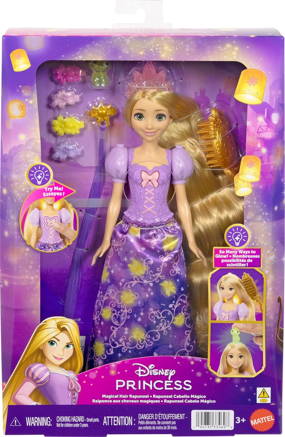 Disney Princess Light-Up Hair Rapunzel Fashion Doll JHL46 - Image 2