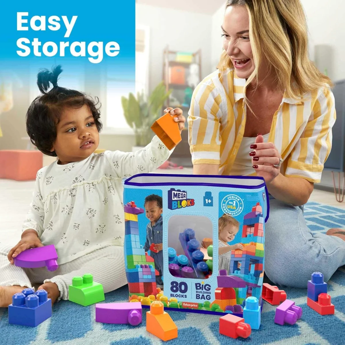 Fisher-Price Mega Bloks First Builders Big Building Bag 80 pcs DCH63