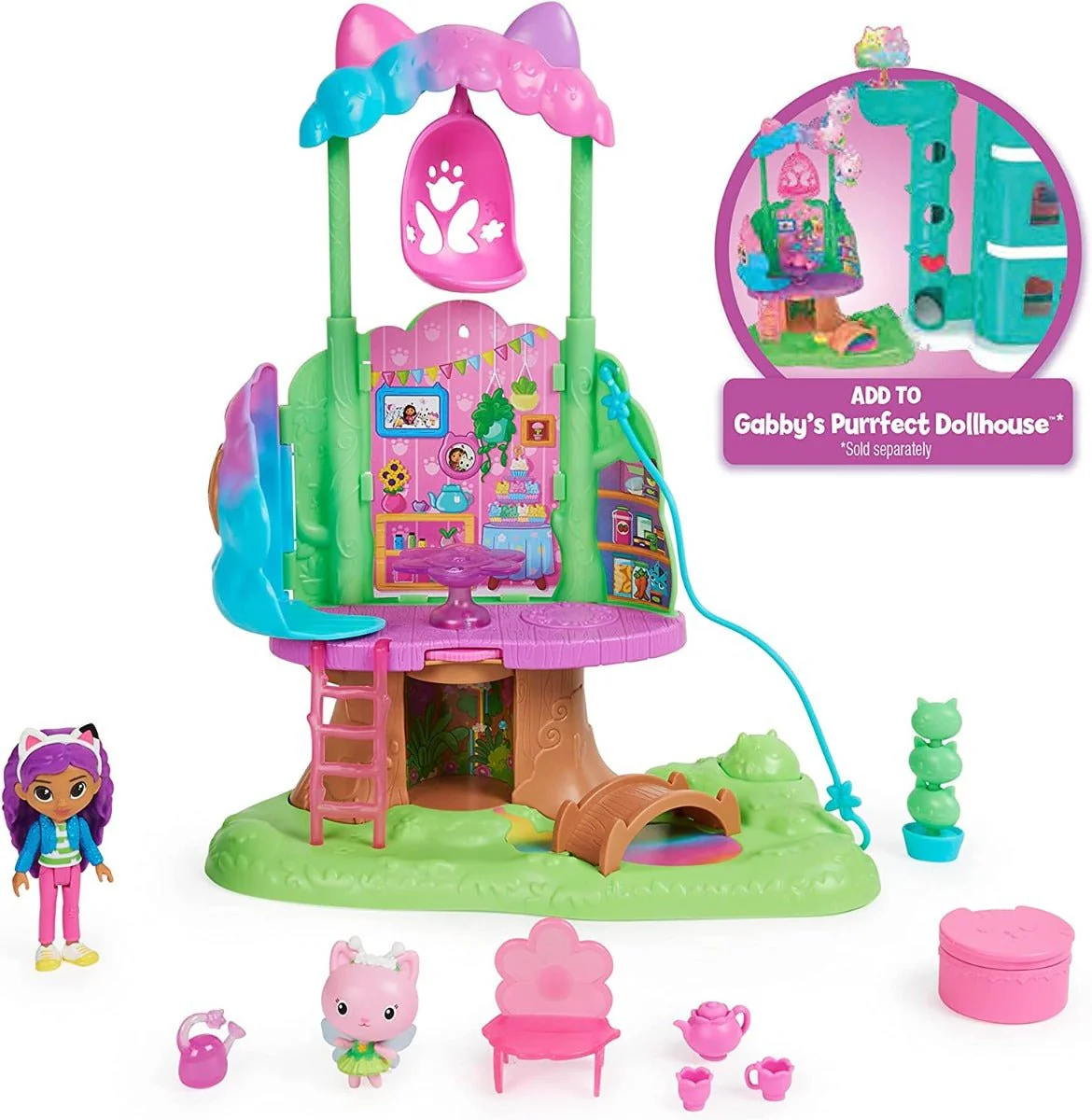 Gabby's Dollhouse Gabby's Kitty Fairy Garden Teahouse 6061583 - Image 8