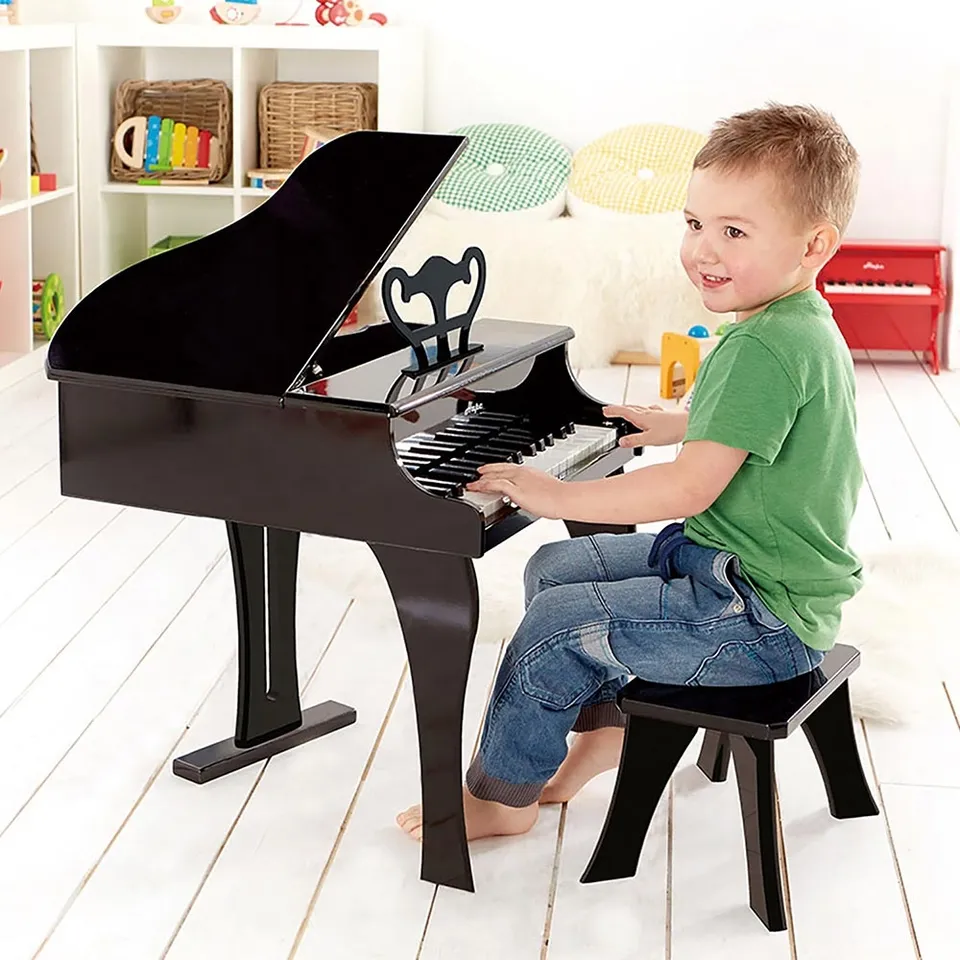 Hape 30-key Happy Wooden Grand Musical Piano Black - Image 5