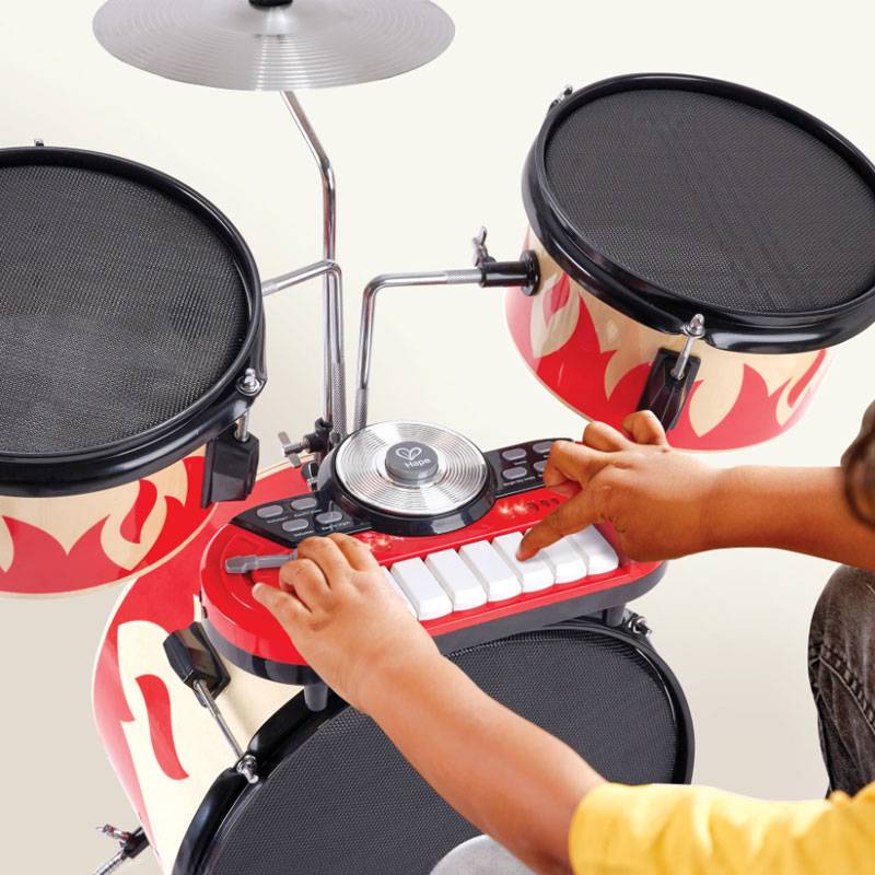 Hape Cool Beats Drums and Piano Keyboard Musical Instrument Set - Image 2