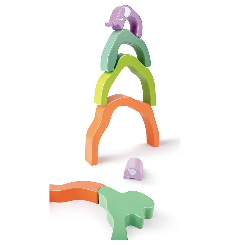 Hape Safari Elephant Wooden Stacking Blocks 7pcs - Image 3