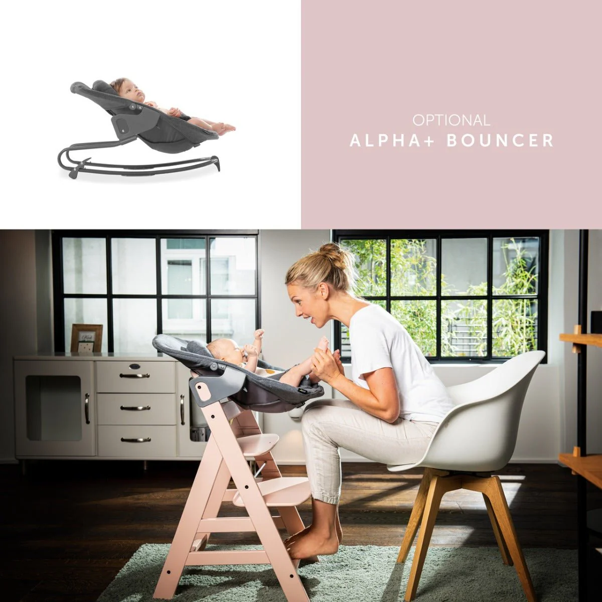 Hauck Wooden High Chair Alpha+ Rose 661314 - Image 4