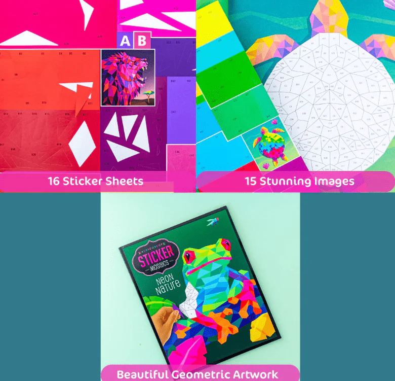Hinkler Kaleidoscope Sticker Colouring Neon Dreams 953644 - Image 3