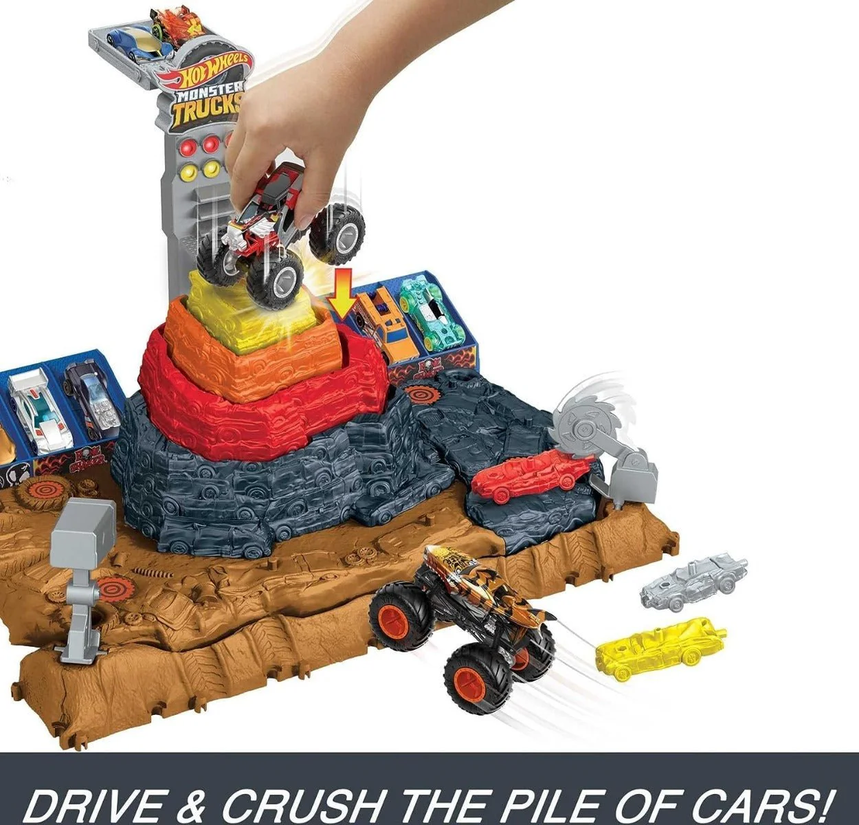 Hotwheels Monster Trucks Arena Smashers Bone Shaker's Arena Crush Yard HNB96 - Image 4