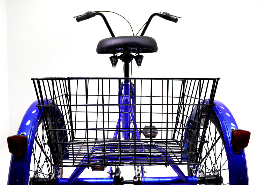 Knolly 20 Inch Three Wheel Bicycle with Basket Blue - Image 8