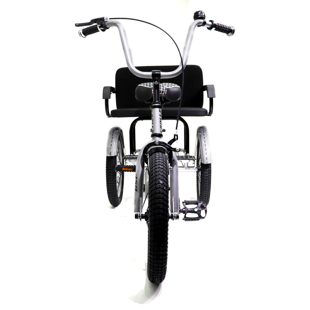 Knolly Three Wheel Bicycle 12 Inch Double Seat Silver - Image 3