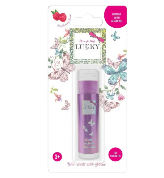 Lukky Hair Chalk with Glitter Raspberry Flavor - Pink 10g LUK-T18857 - Image 2