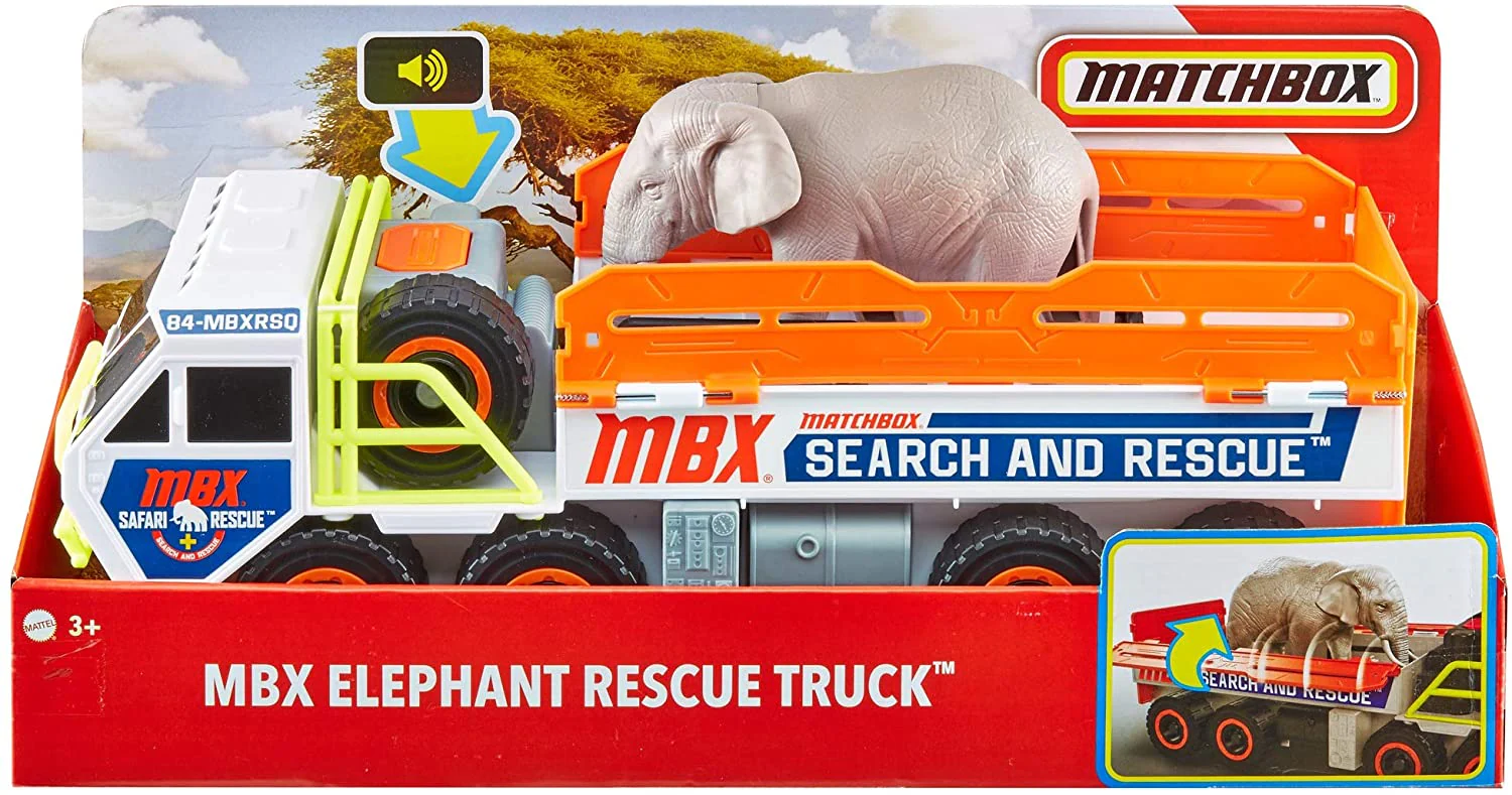 Matchbox Elephant Off-Road Rescue Adventure Set with Truck and Elephant Figure GMH44 - Image 5