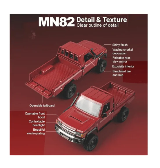 MyToys Toyota Land Cruiser 4x4 RC Car 1:12 Scale MN-82 - Image 3