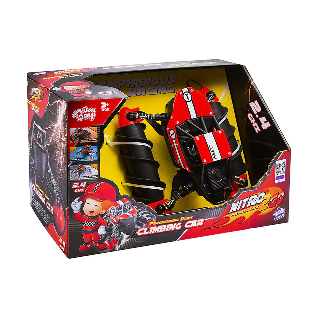 Nitro2Go RC Climbing Car – 360° Rotating 4WD Stunt Vehicle with Remote Control, 90 Min Playtime, Red (N2G-698060) - Image 3