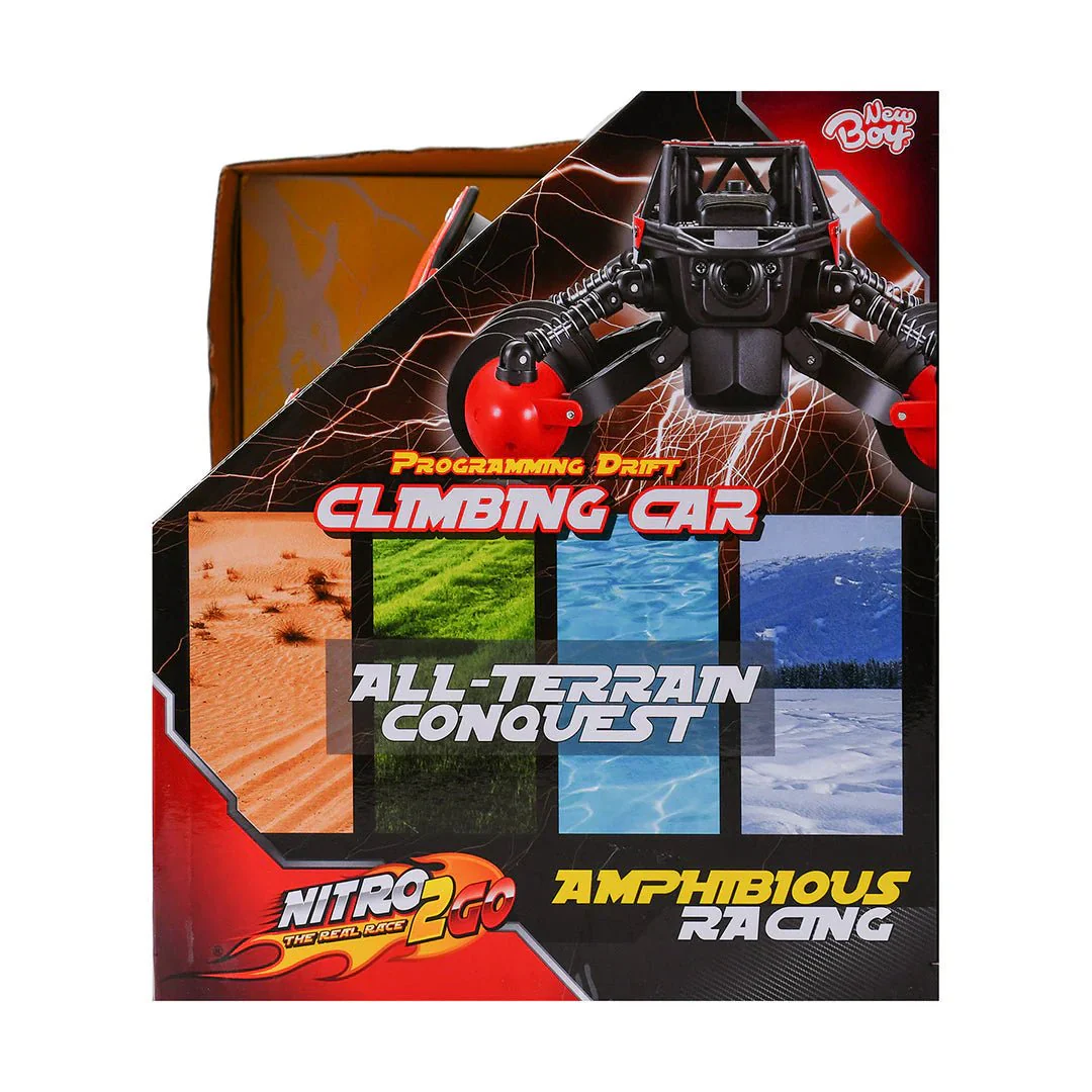 Nitro2Go RC Climbing Car – 360° Rotating 4WD Stunt Vehicle with Remote Control, 90 Min Playtime, Red (N2G-698060) - Image 4