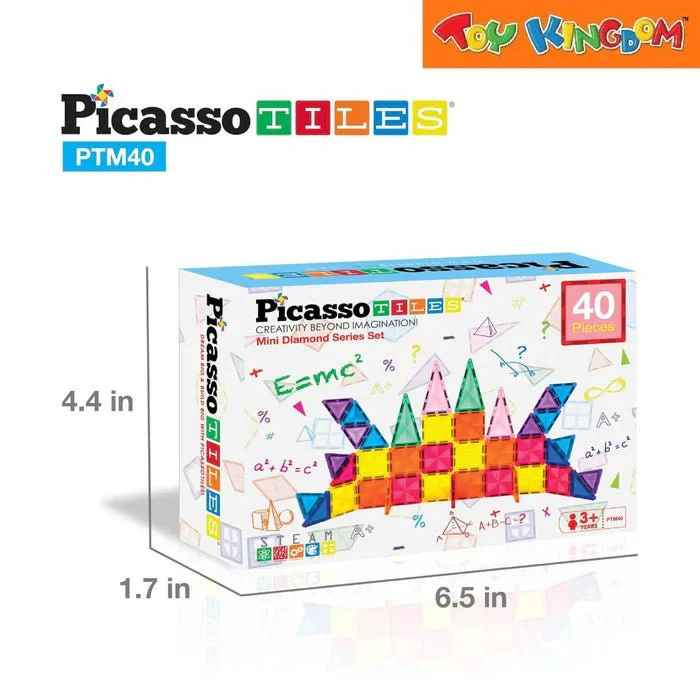 Picasso Magnetic Building Blocks Mini Diamond Series-Building 40-Pcs PTM40 - Image 4