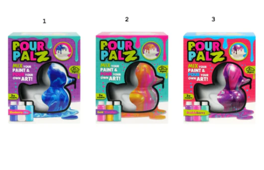 Pour Palz Rubber Duck Large – DIY Paint Pour Art Kit (60ml, Assorted Designs)