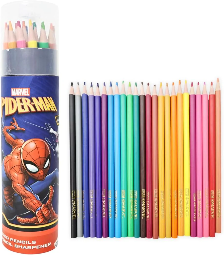Skoodles Spider-Man Coloured Pencil With Sharpener 24 Pieces - Image 6