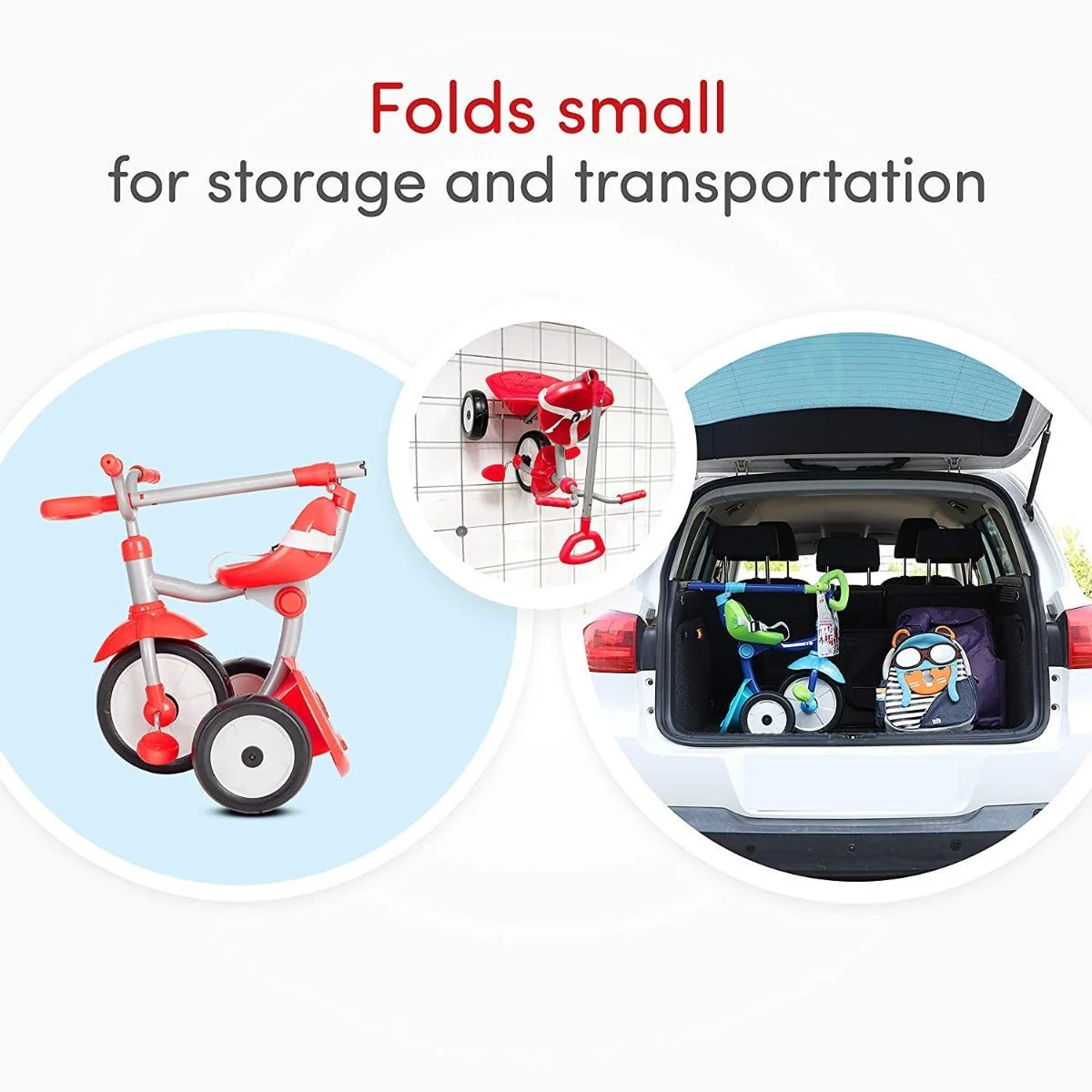 SmarTrike Folding Fun Tricycle Red 1310503 - Image 3