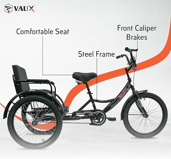Vaux Tricycle 12 Back Seat Black - Image 3
