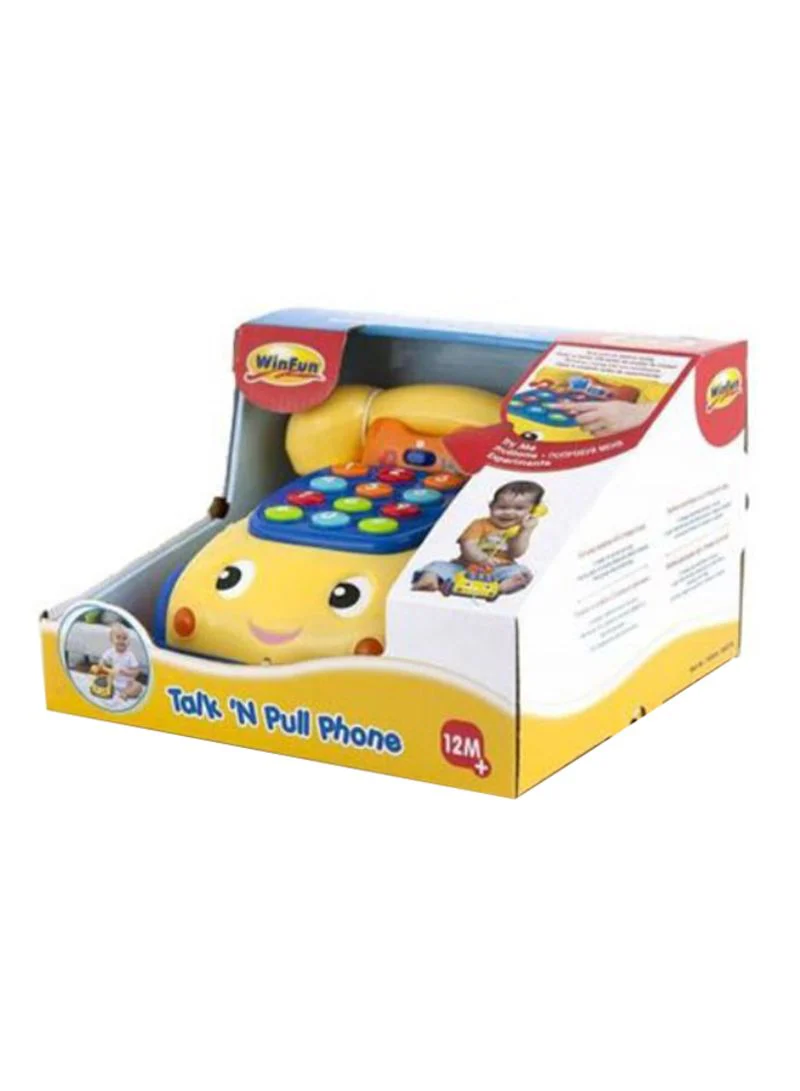 Winfun Talk N Pull Phone, Yellow - Image 2