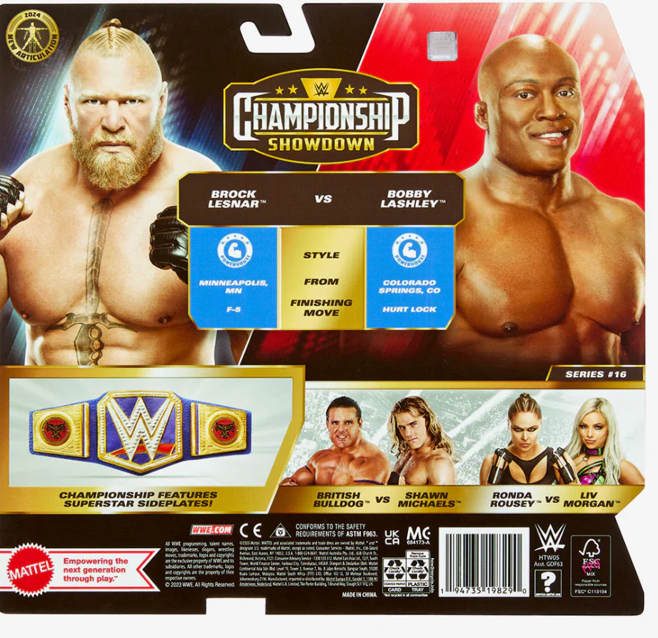 WWE Championship Showdown Wrestlers Action Figure - Bobby Lashley VS Brock Lesnar HTW05/GDF63 - Image 4