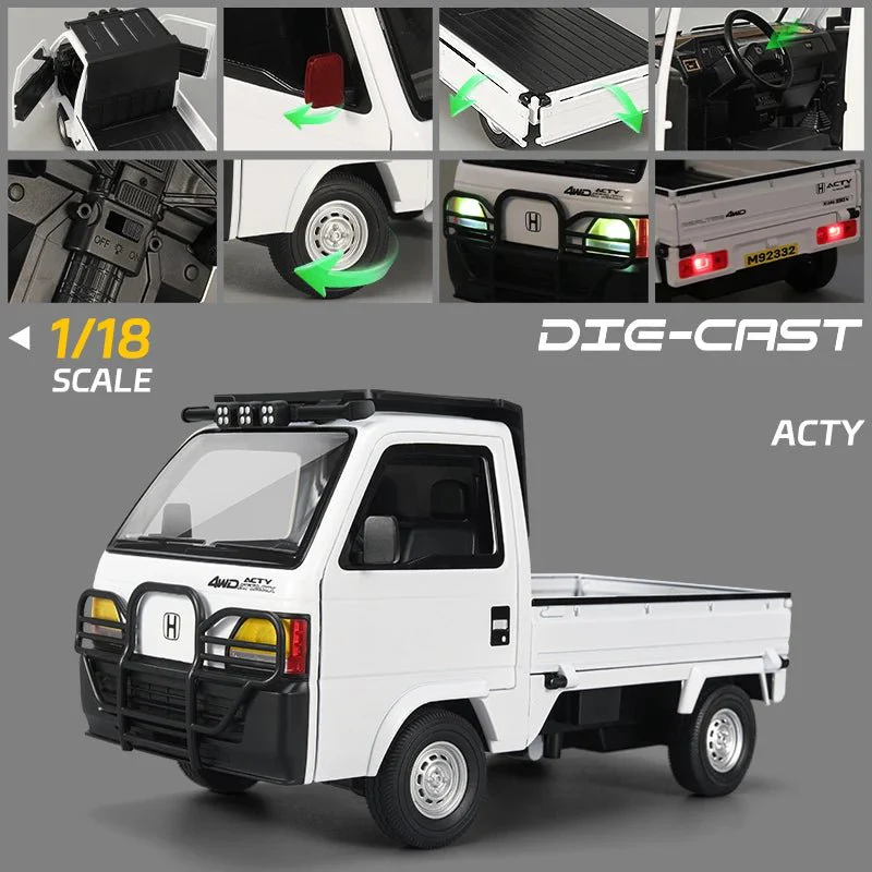 XLG Honda ACTY 4WD Attack Pickup Truck Diecast 1:18 Pull Back - Image 4